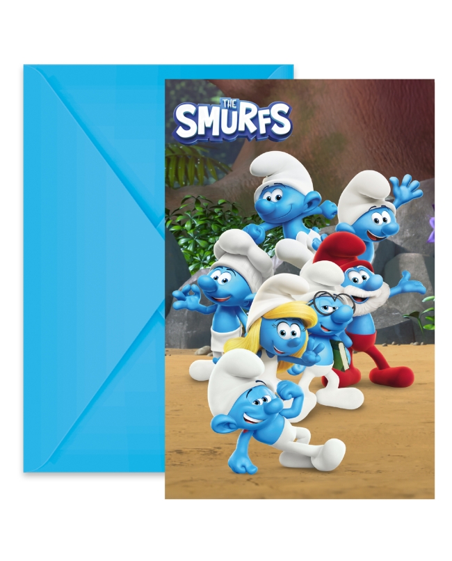 Invitaciones Pitufos Fsc