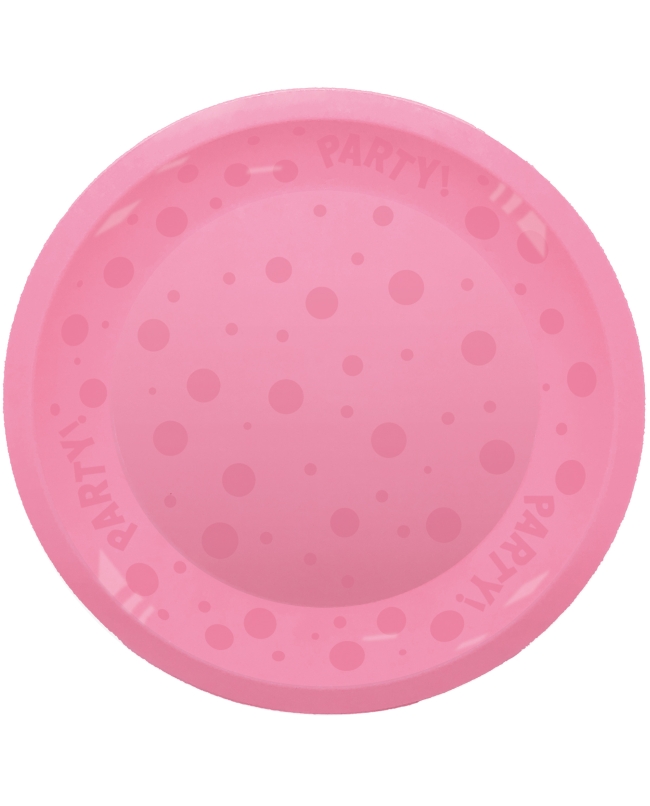 Plato Plastico Reutilizable 21cm Semitransp. Rosa