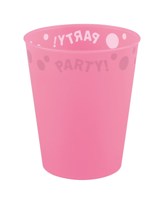 Vaso Plastico Reutilizable 250ml Semitransp. Rosa(4Und)