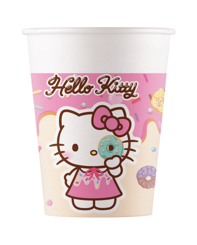 Vasos Papel 200ml Hello Kitty Y Kuromi Fsc
