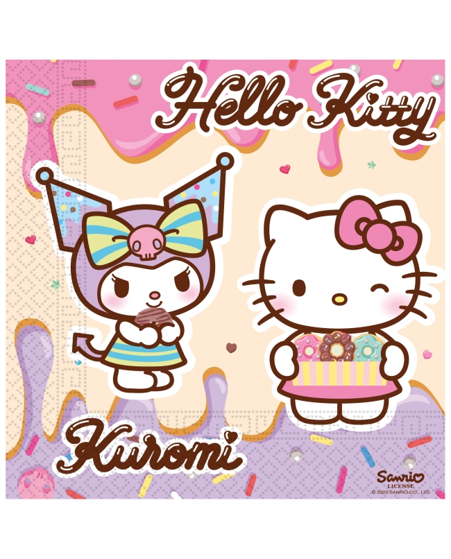 Servilletas 33X33cm Hello Kitty Y Kuromi Fsc 2Pli