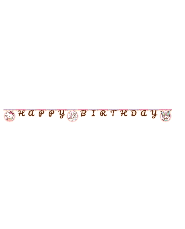 Guirnalda Happy Bday Hello Kitty Y Kuromi Papel Fsc