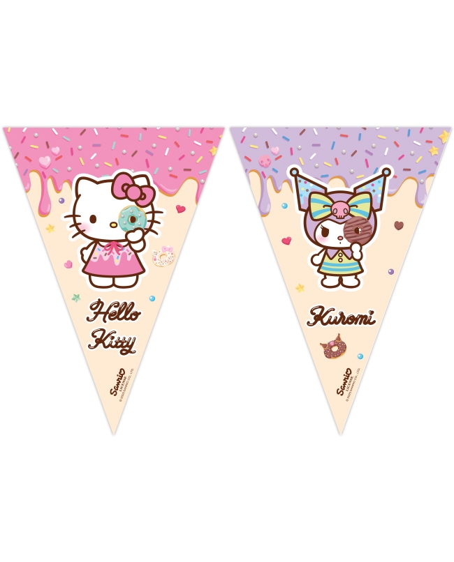 Banderin Papel Hello Kitty Y Kuromi Fsc
