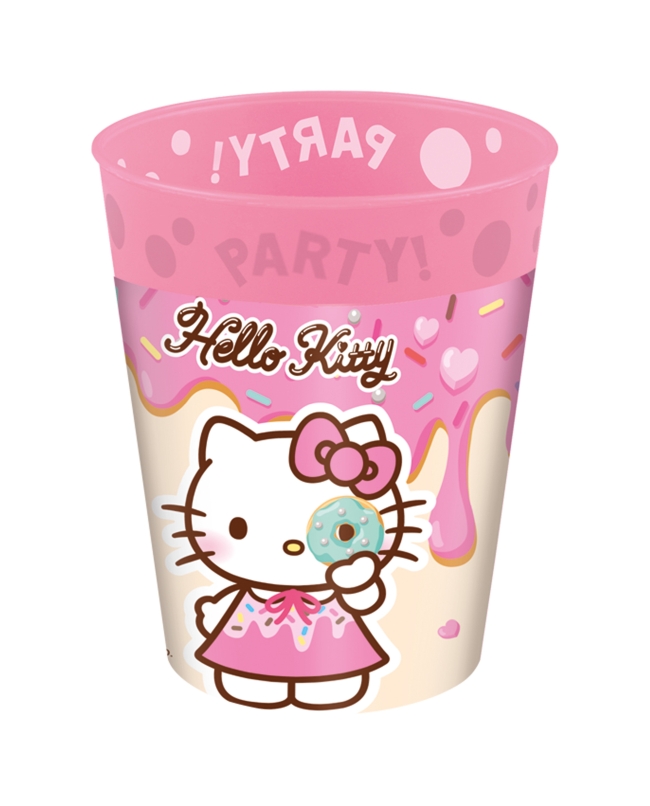 Vaso Plastico Reutilizable 250ml Hello Kitty Y Kuromi
