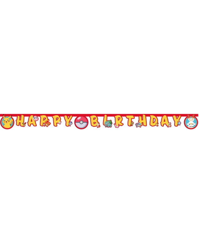 Guirnalda Happy Bday Pokemon Papel Fsc 