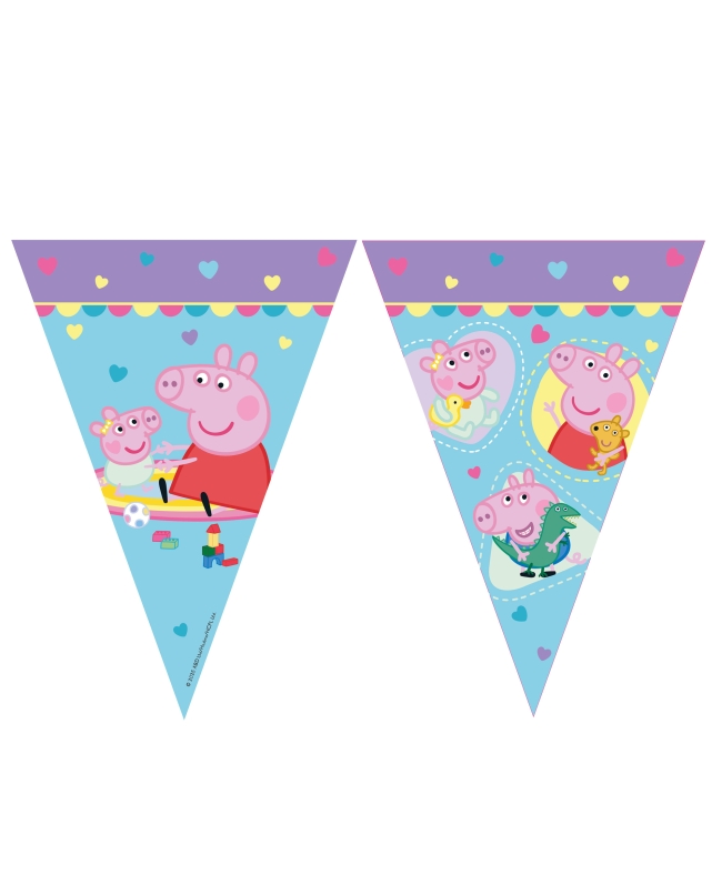 Banderin Papel Peppa Pig Amor Fsc