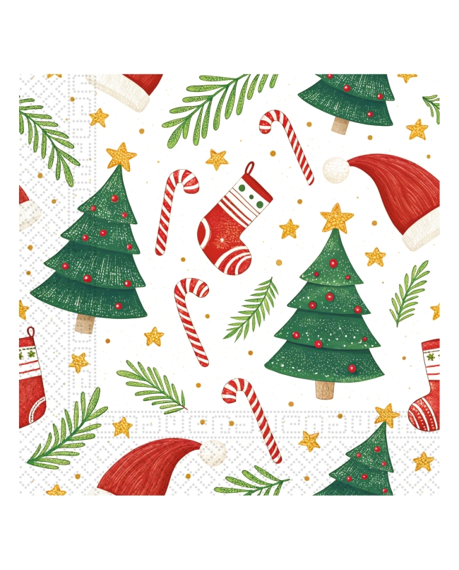Servilletas 33 X 33cm Adornos Navidad 3Ply Fsc