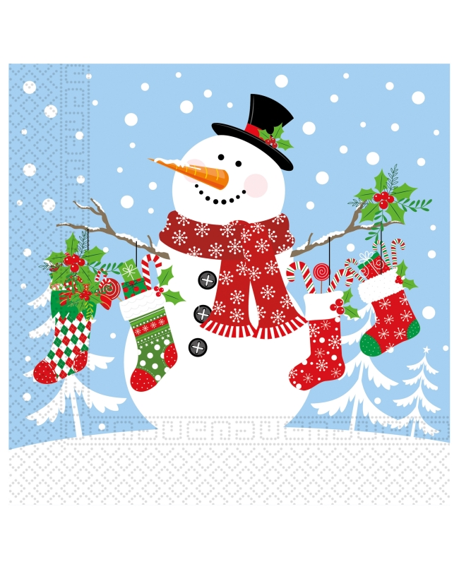 Servilletas 33 X 33cm Muñeco Nieve 3Ply Fsc