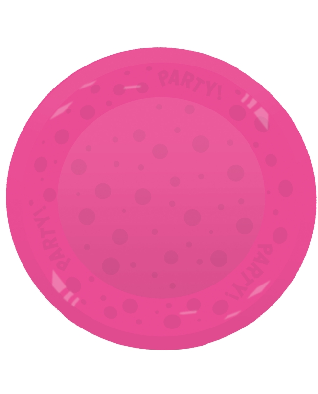 Plato Plastico Reutilizable 21cm Fluor Fucsia