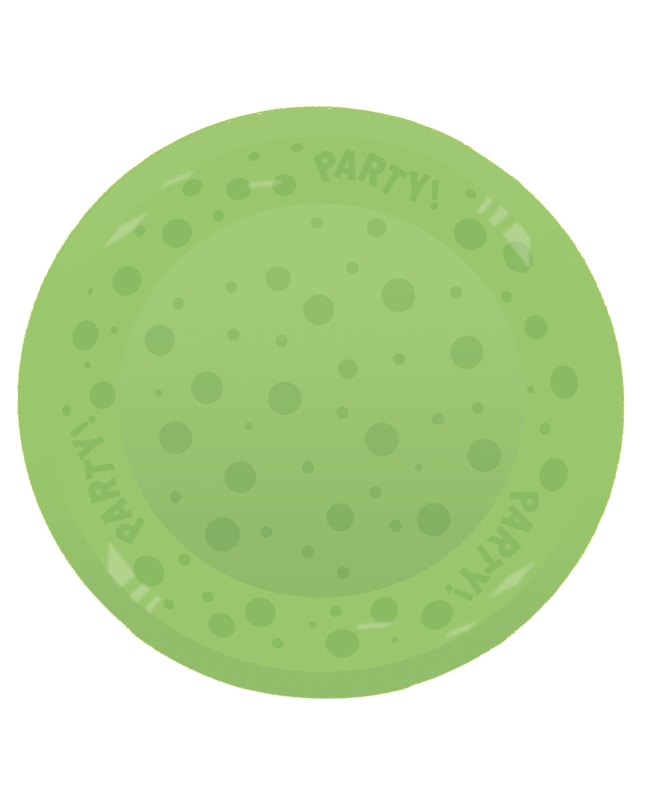 Plato Plastico Reutilizable 21cm Fluor Verde