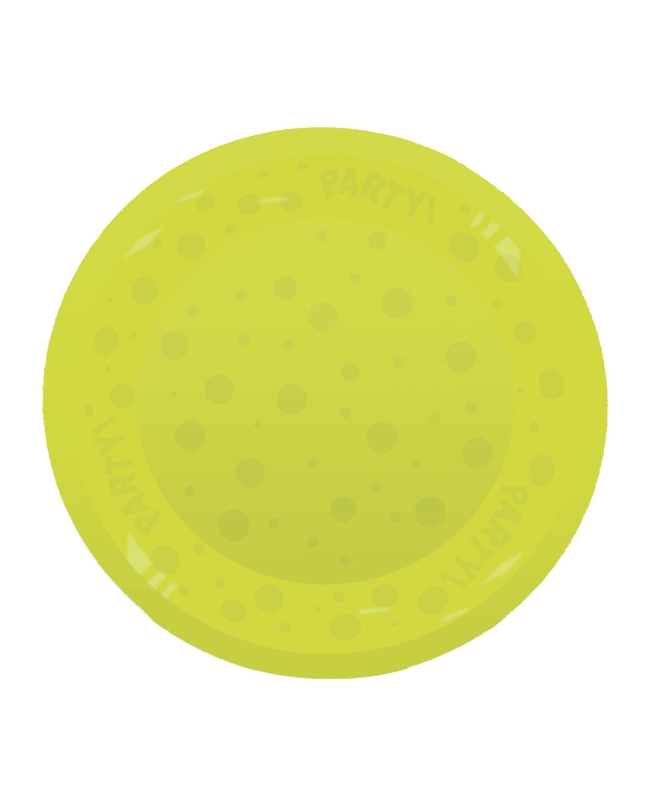 Plato Plastico Reutilizable 21cm Fluor Amarillo