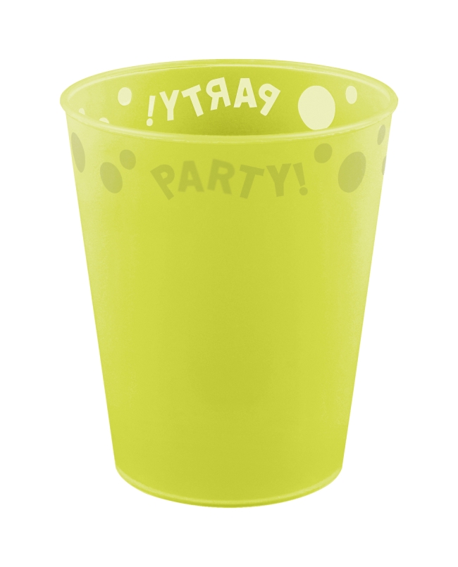 Vaso Plastico Reutilizable 250ml Fluor Amarillo