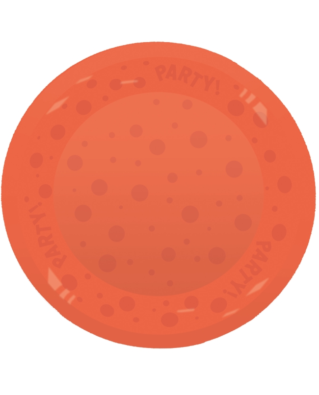 Plato Plastico Reutilizable 21cm Fluor Naranja