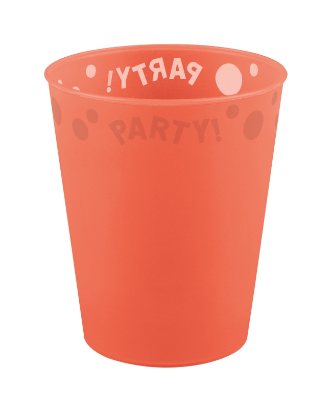 Vaso Plastico Reutilizable 250ml Fluor Naranja