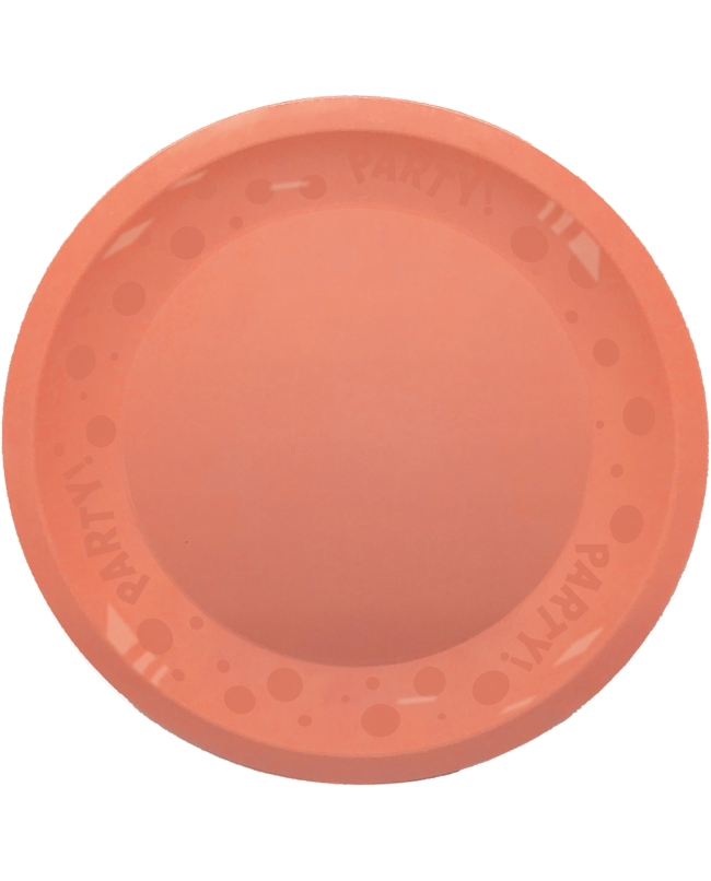 Plato Plastico Reutilizable 21cm Salmon Pastel