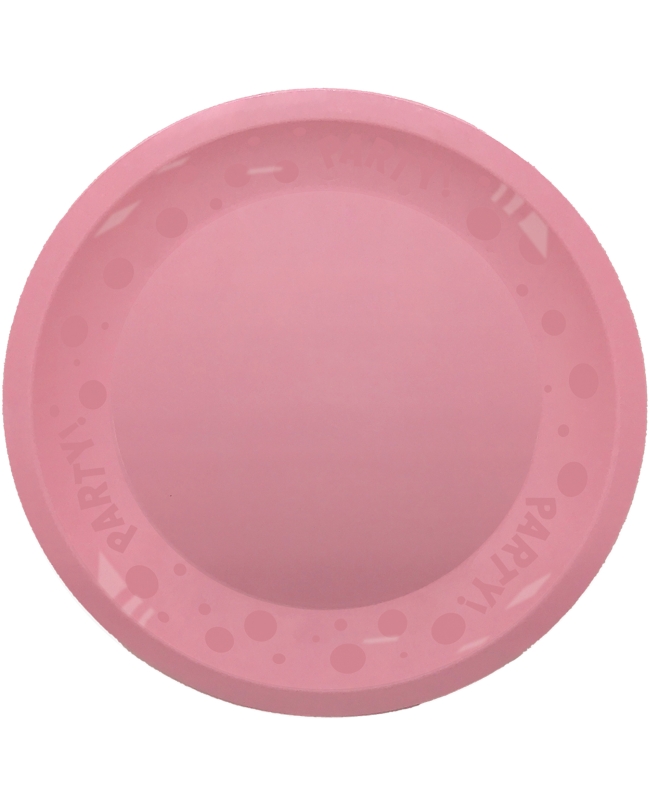 Plato Plastico Reutilizable 21cm Rosa Pastel