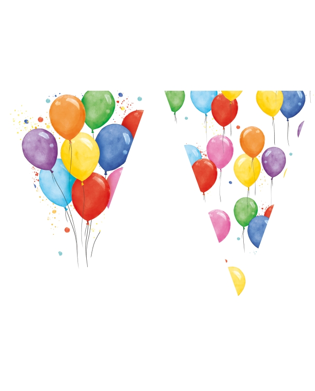 Banderin Papel Globos Colores Fsc