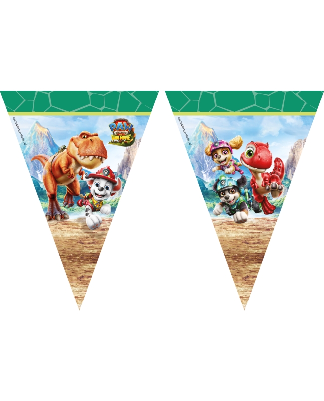Banderin Papel Patrulla Canina Y Dino Fsc