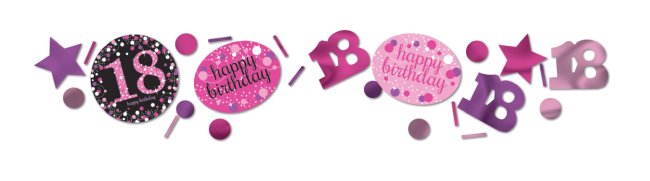 Confetti de celebración de color de rosa de 18 años - 34g