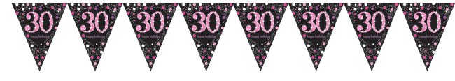 Banderines Prismáticos Celebración Rosa Edad 30 - 4m