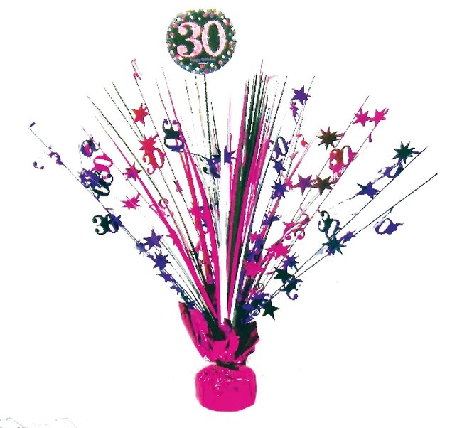Centro de Mesa Celebración Rosa Edad 30 - 46cm