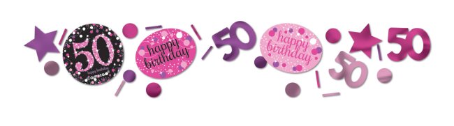 Confeti para celebración de color de rosa de 50 años - 34g