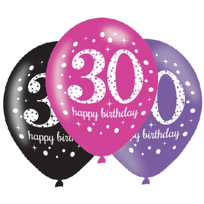 Globos de Cumpleaños Mix Rosa Celebración Sparkling - Látex 28cm