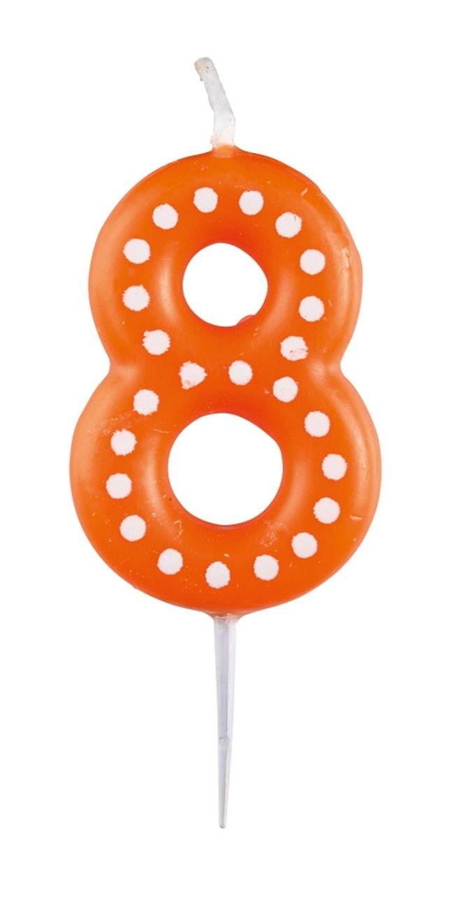 Vela Colores Con Puntos 6,5cm Nº 8