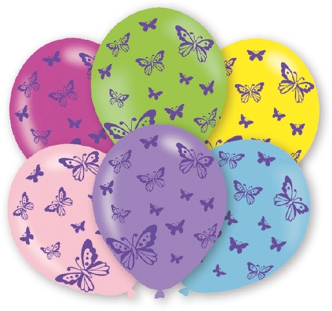 Globos Latex 27,5cm Mariposas