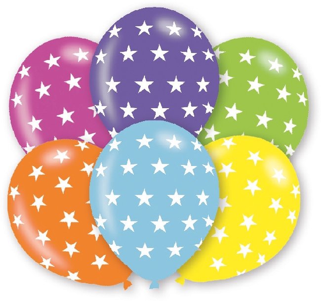 Globos Latex 27,5cm Estrellas