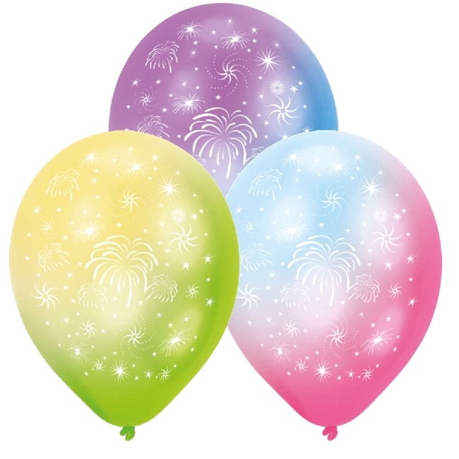 Globos de Látex LED con Fuegos Artificiales - 28cm