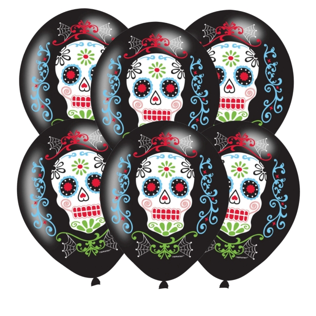 Globos 27cm 4 Color Dia De La Muerte