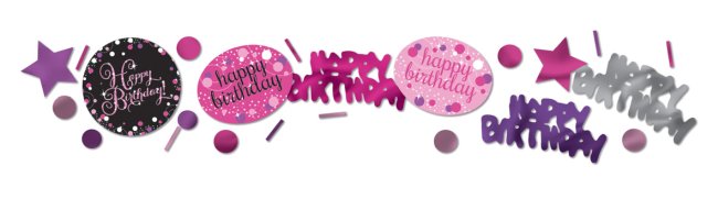Confeti de cumpleaños de chispas de celebración de color de rosa