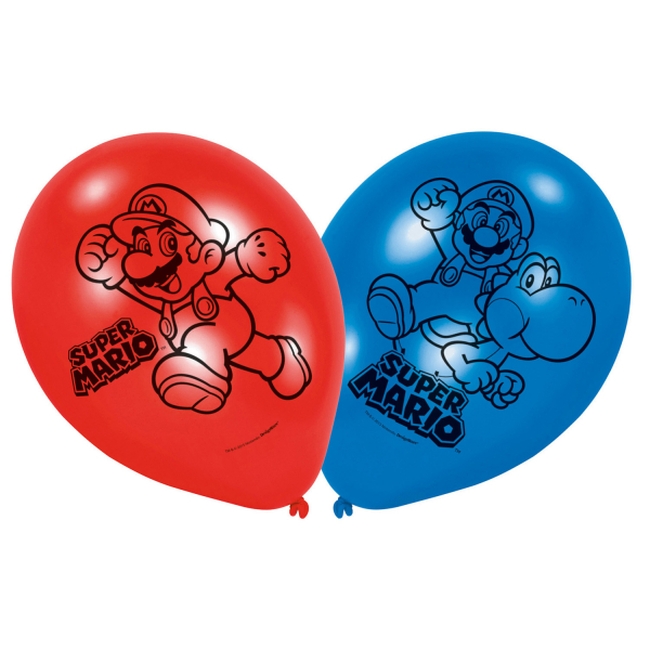Globos Latex 23cm Super Mario
