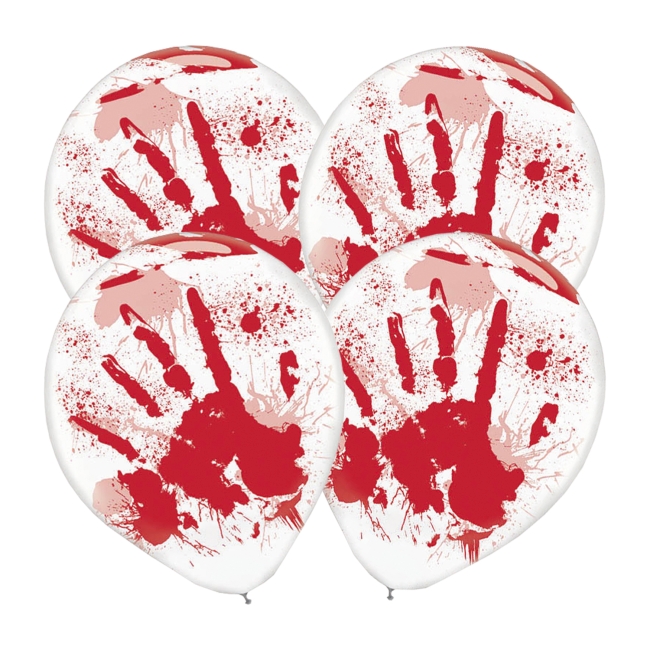 4 Globos Latex Led Bloody Hands