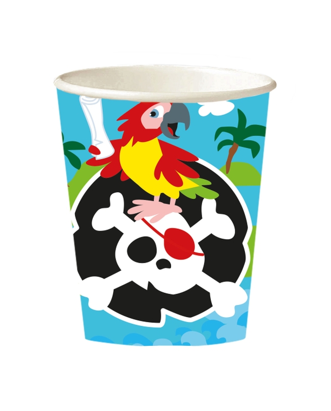 Vasos 250ml Papel Piratas