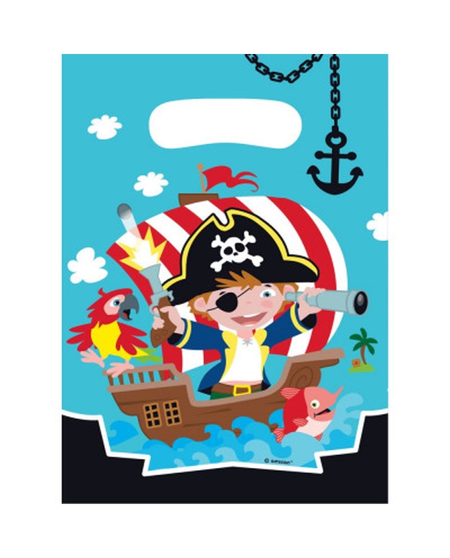Bolsas Juguetes Pirata Plastico 23.4X16.2cm 