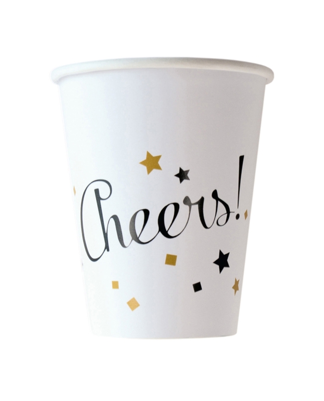 Vasos 250ml Papel Golden Wishes: Cheers