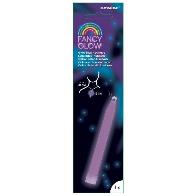 Glow Stick Necklace Purp 15cm