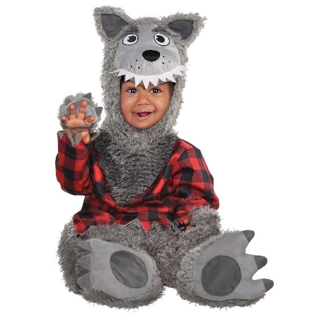 Disfraz Infantil Lobo Bebe Talla 0-6 Meses