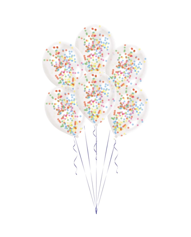 Globos Latex 27,5cm Cristal + Confeti Surtido 1Gr