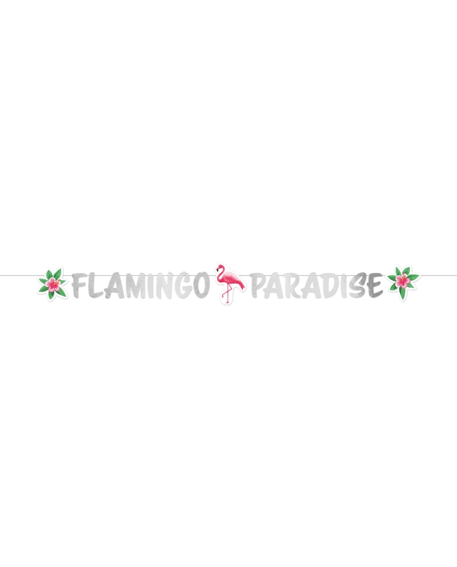 Banderin Letras Papel Flamingo Paradise 135X15cm 