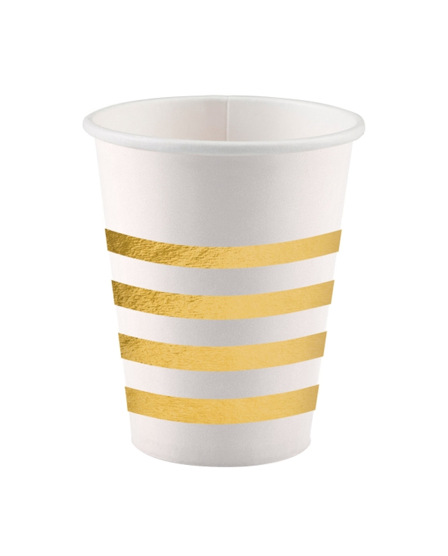 Vasos 250ml Papel Golden Wishes: Lineas Oro Metal