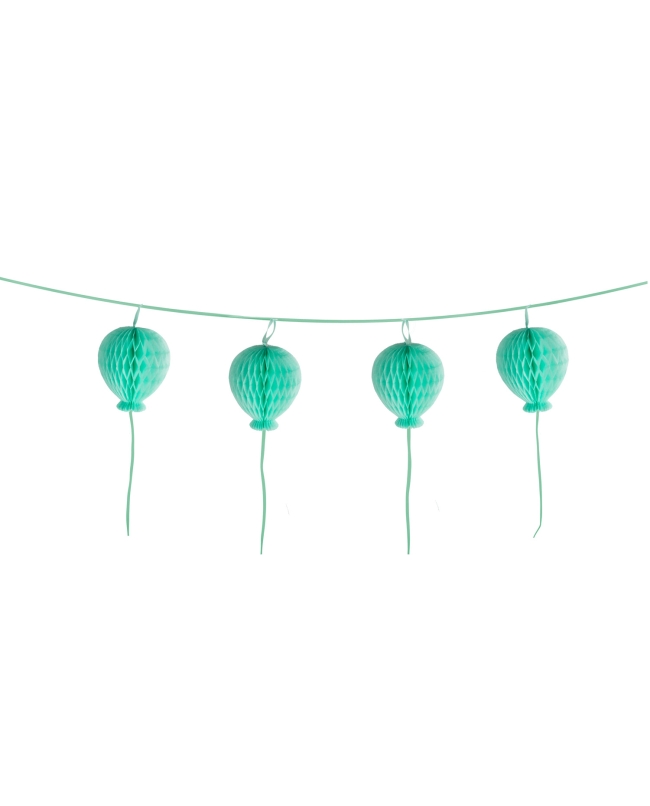 Guirnalda Globos Turquesas Nido Abeja Happy Bday Pastel 180cm