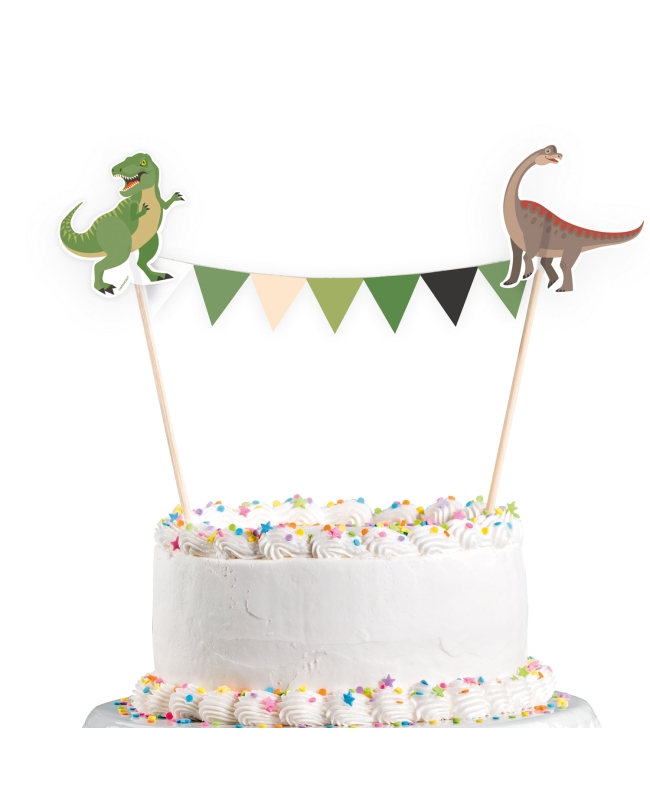 Banderin Deco Tarta Dinosaurio Feliz 15X20cm