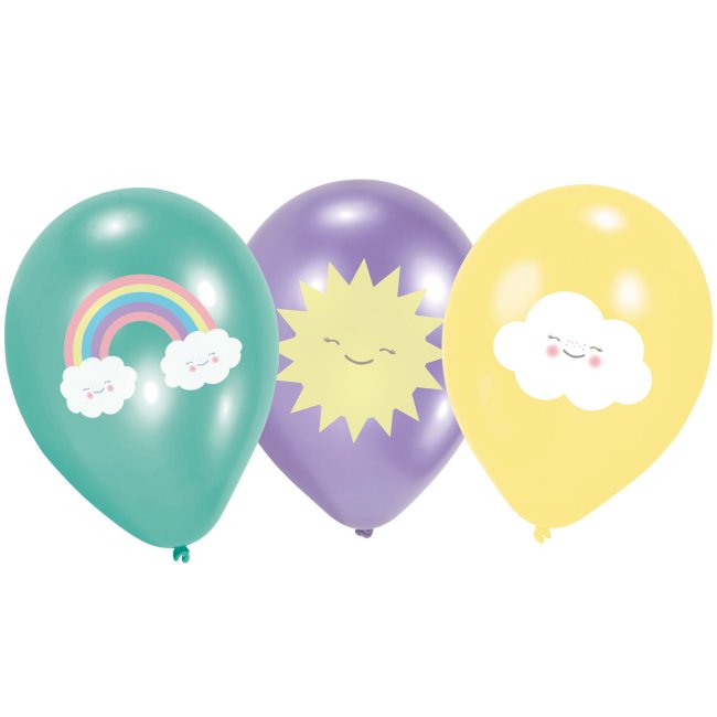 Globos Latex 27,5cm Rainbow&Cloud