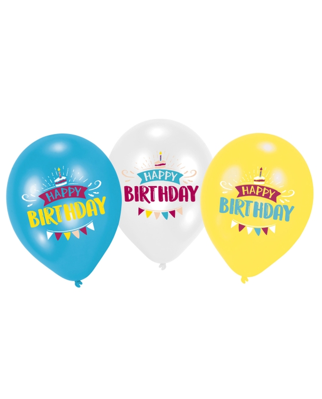 Globos Latex 27,5cm Happy Birthday