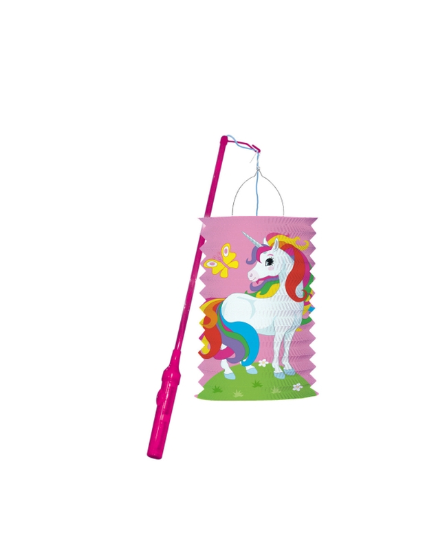 Kit Farolillo Papel Palo Plastco Unicornio 28cm/40cm 