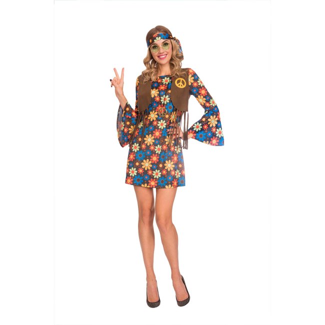 Disfraz Adulto 60 S Groovy Hippy Woman Talla 8-10
