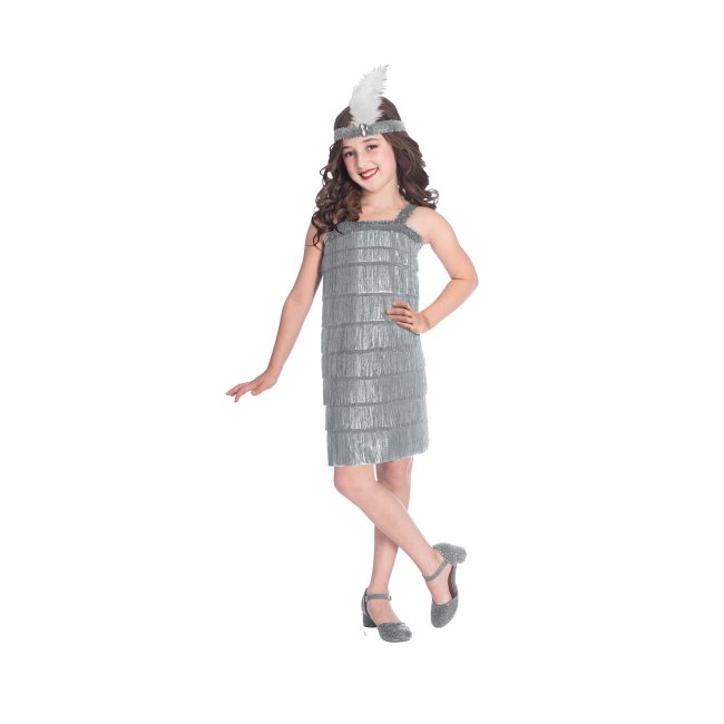 Disfraz Infantil Silver Flapper Dress 6-8 Años